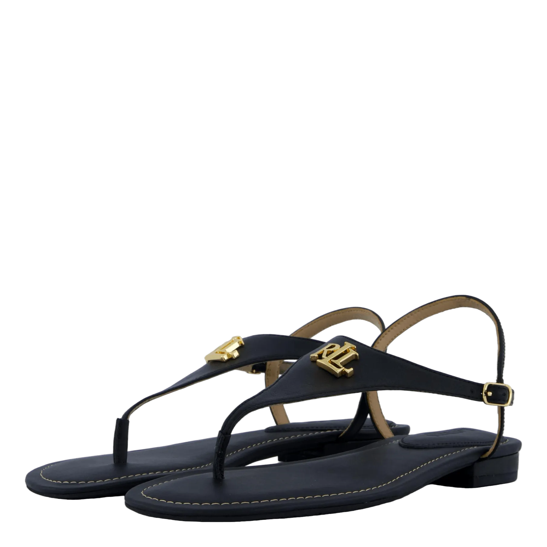 Ellington Burnished Leather Sandal Black