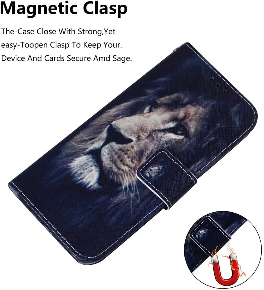 EMAXELER Galaxy A9 2018 Case Cover Shockproof Stylish PU Leather Flip Folio Bookstyle Slim Wallet Protection Case Magnetic Stand Card Slot Case for Samsung Galaxy A9 2018 TXC Lion