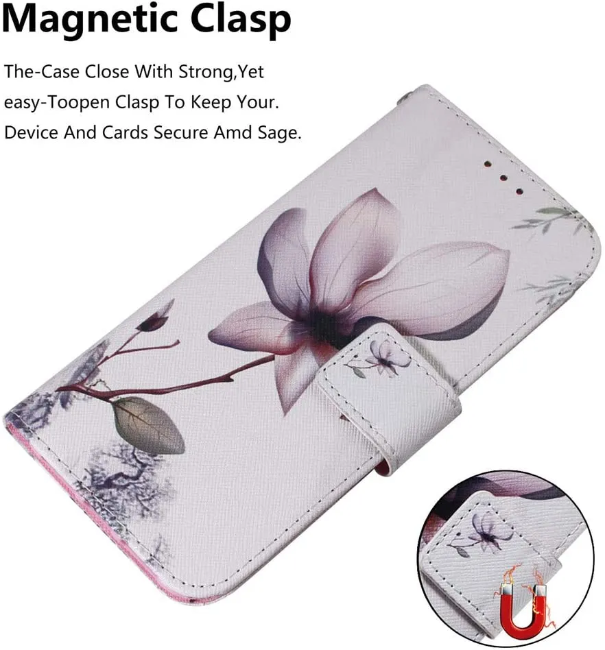 EMAXELER Google Pixel 3A XL Case Cover Shockproof Stylish PU Leather Flip Folio Bookstyle Slim Wallet Protection Case Magnetic Stand Card Slot Case for Google Pixel 3A XL TXC Magnolia