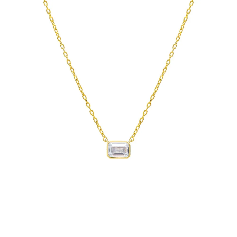 Emerald Bezel Necklace