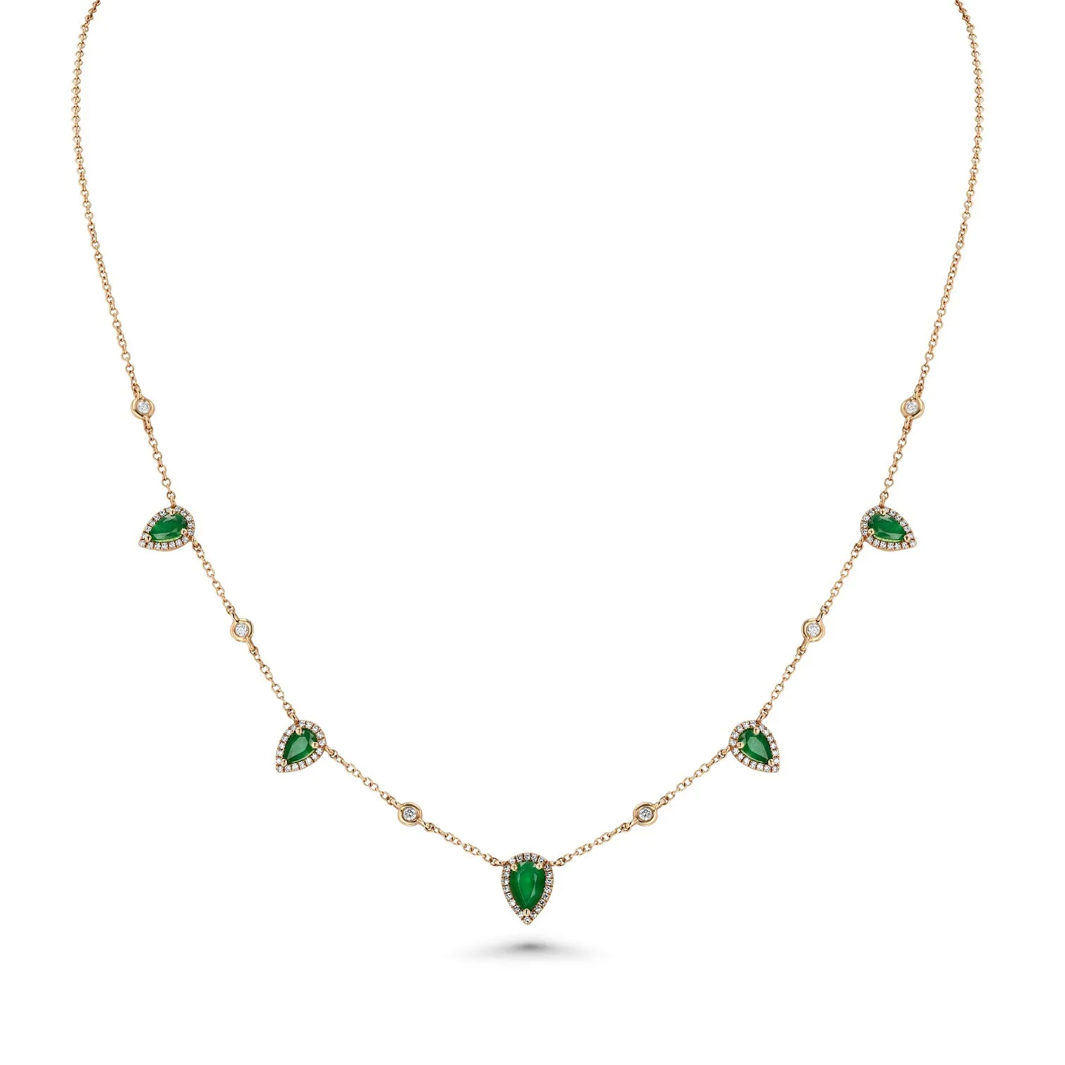 Emerald Pear Diamond Necklace