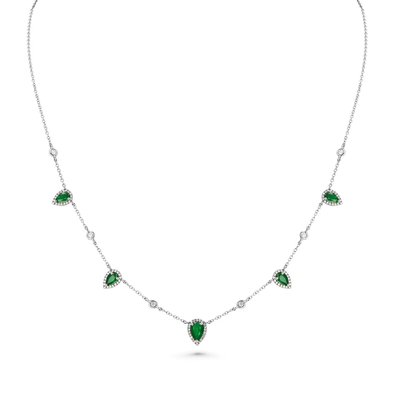 Emerald Pear Diamond Necklace