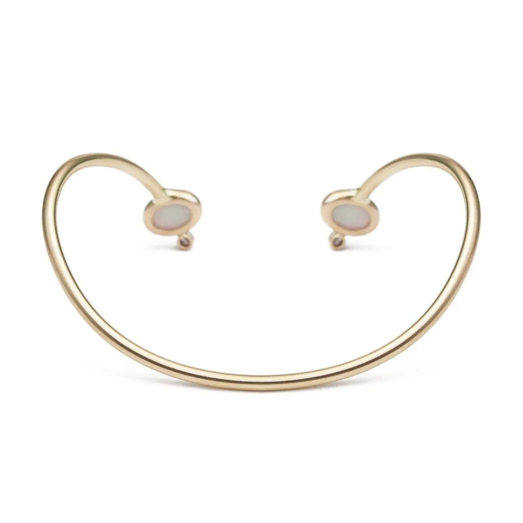Emi Bracelet | Opal Diamond Gold Cuff