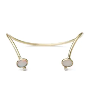 Emi Bracelet | Opal Diamond Gold Cuff