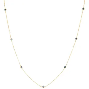 Enamel Evil Eye Bead Necklace 14K