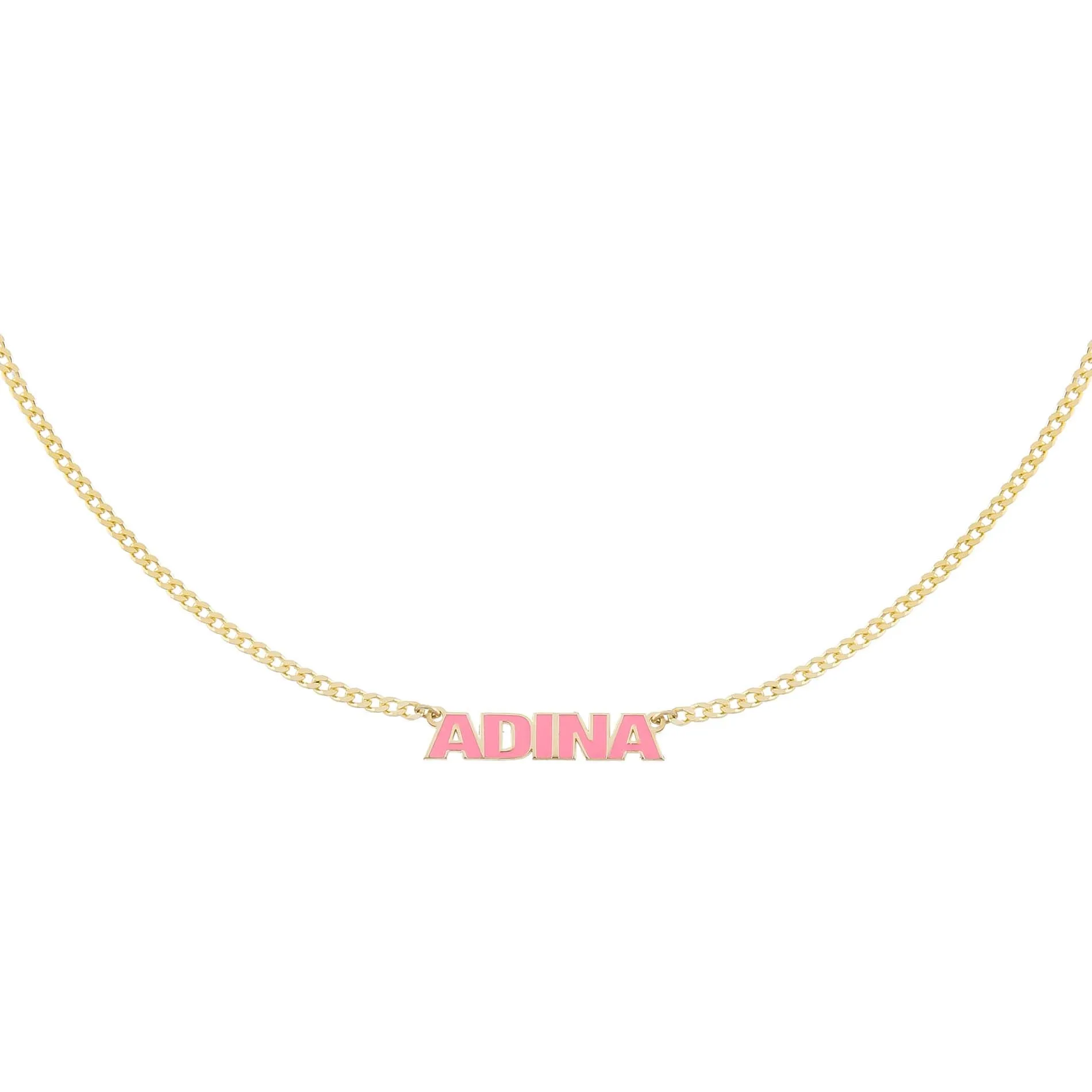 Enamel Nameplate Necklace