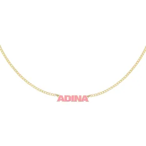 Enamel Nameplate Necklace