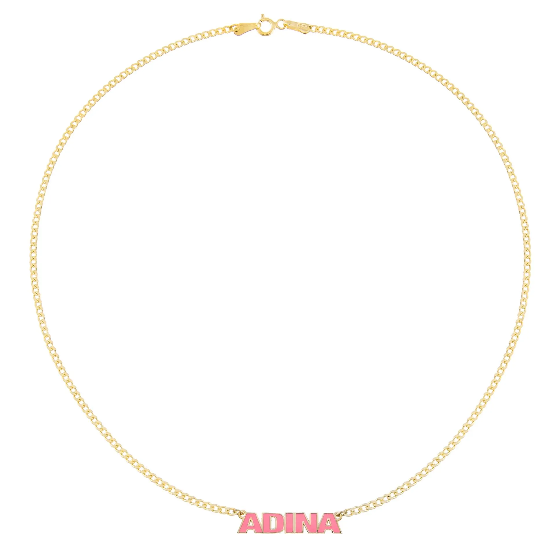 Enamel Nameplate Necklace