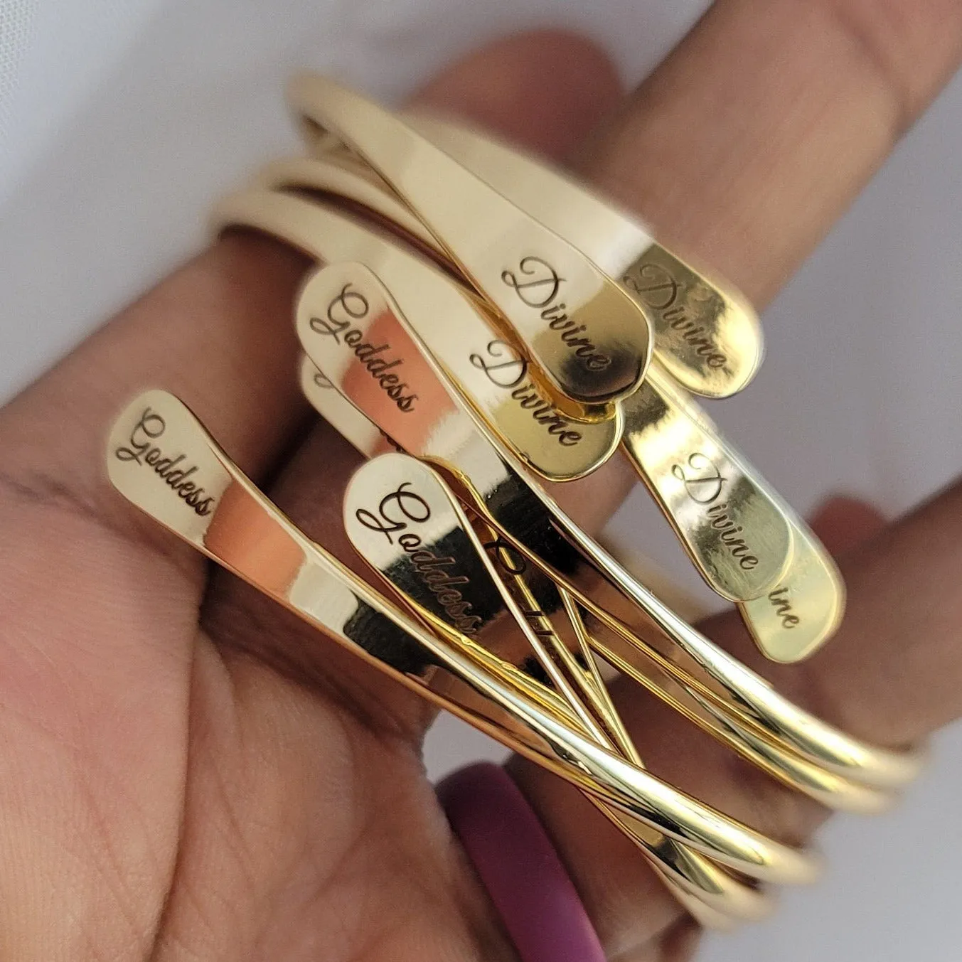 Engraved Brass Bangles - Divine Goddess Collection
