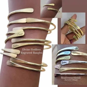 Engraved Brass Bangles - Divine Goddess Collection
