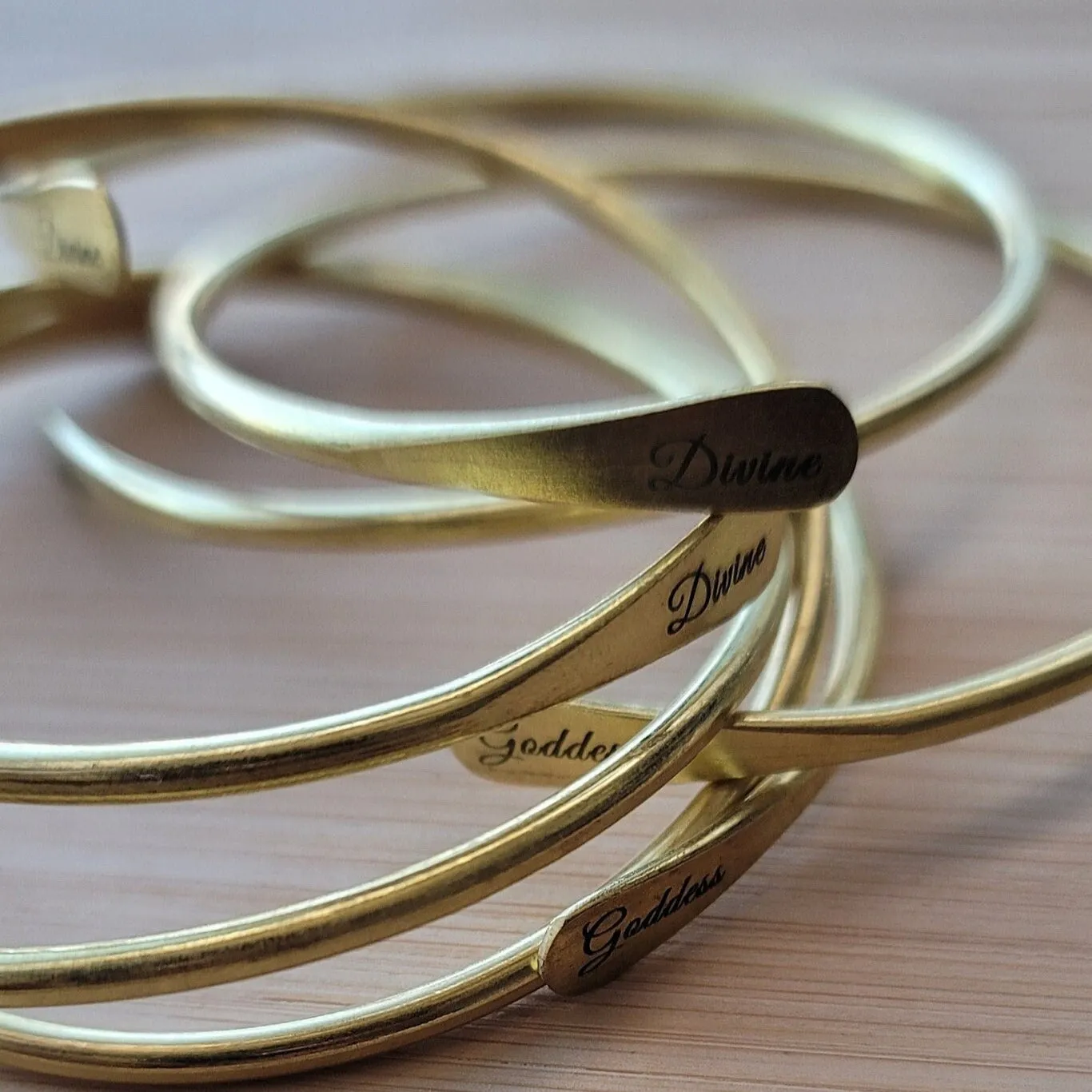 Engraved Brass Bangles - Divine Goddess Collection