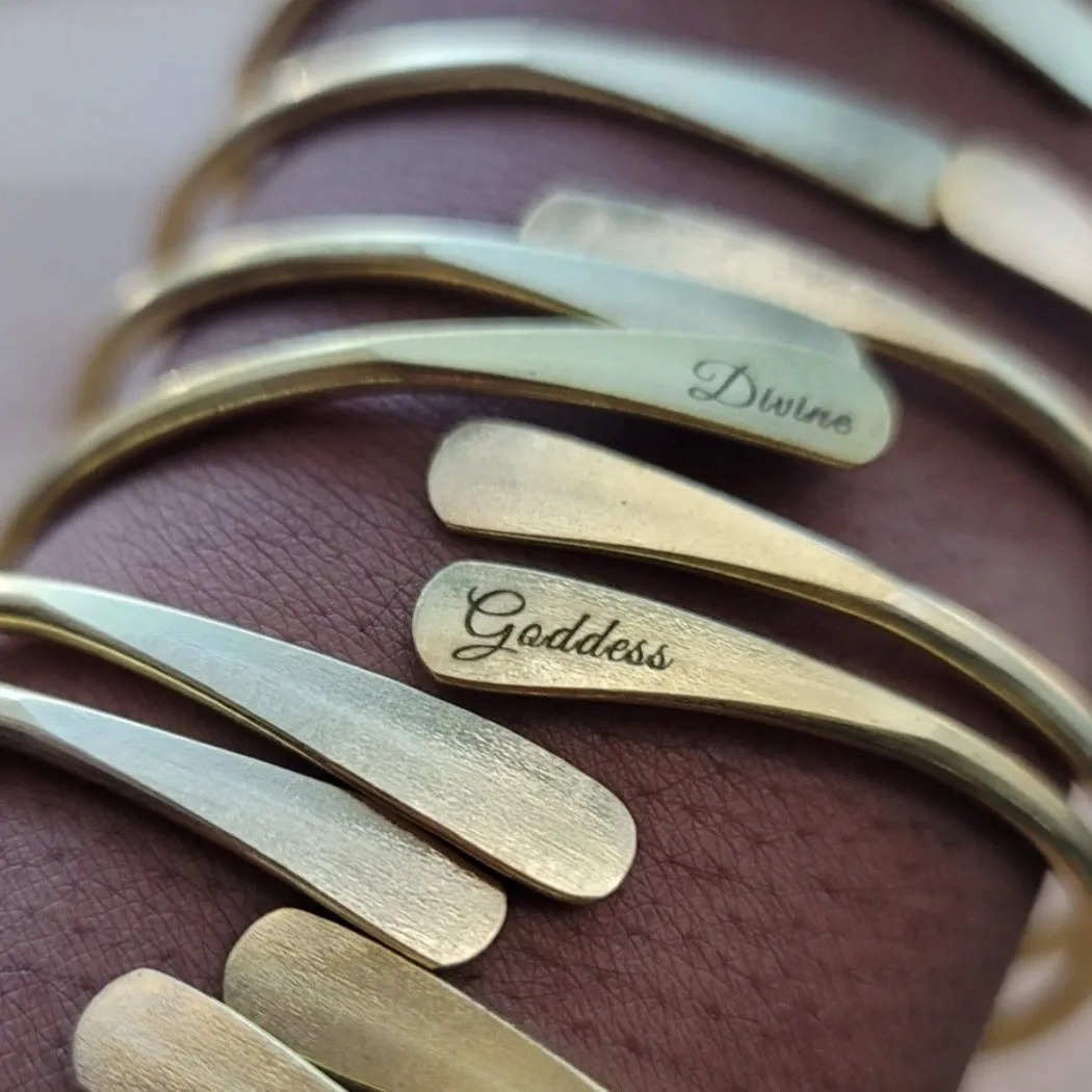 Engraved Brass Bangles - Divine Goddess Collection