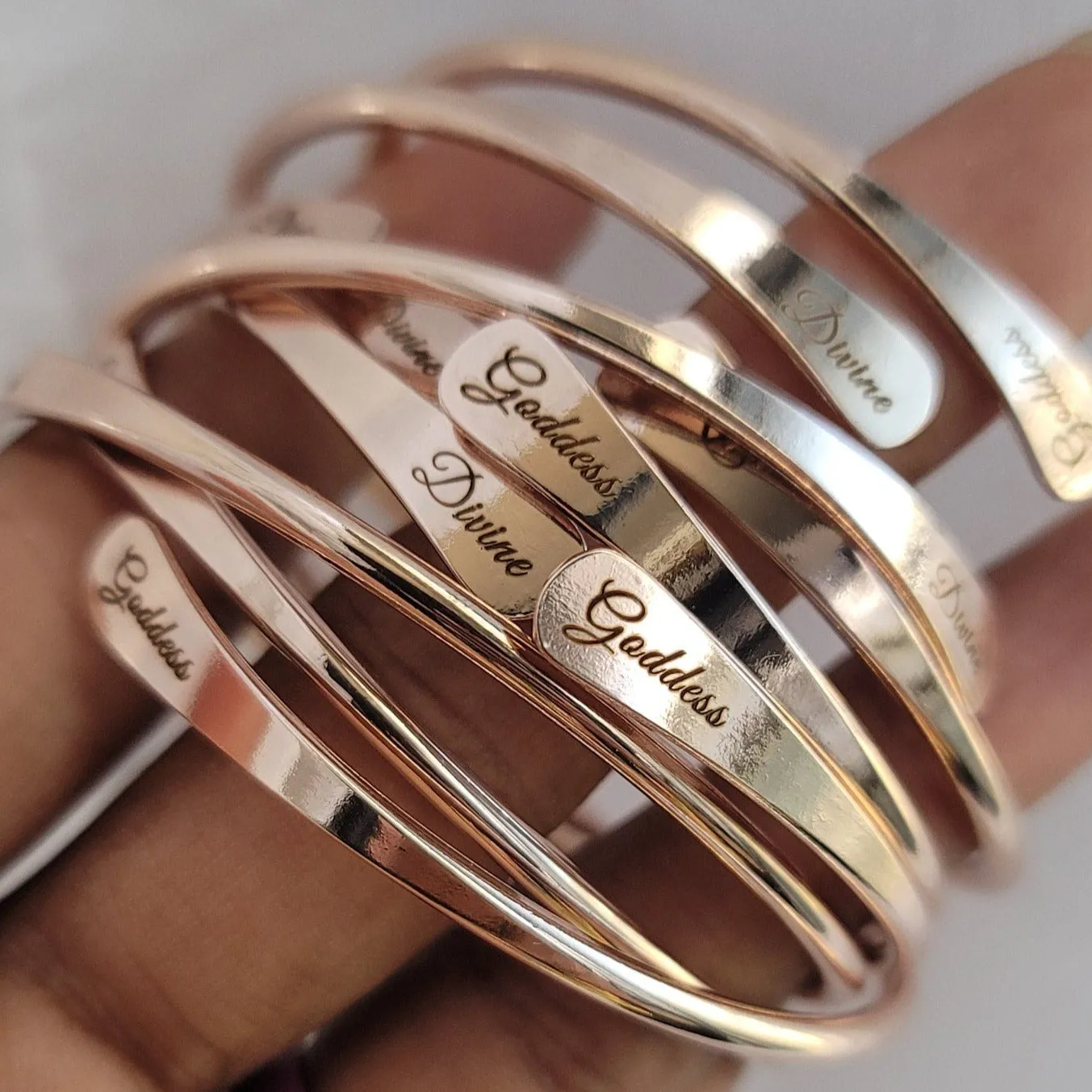 Engraved Brass Bangles - Divine Goddess Collection