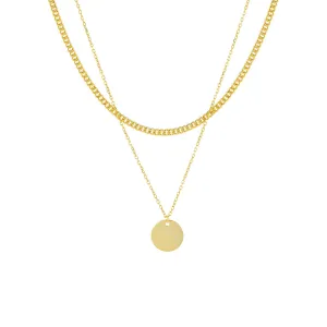 Engraved Two In One Coin X Cuban Chain Necklace