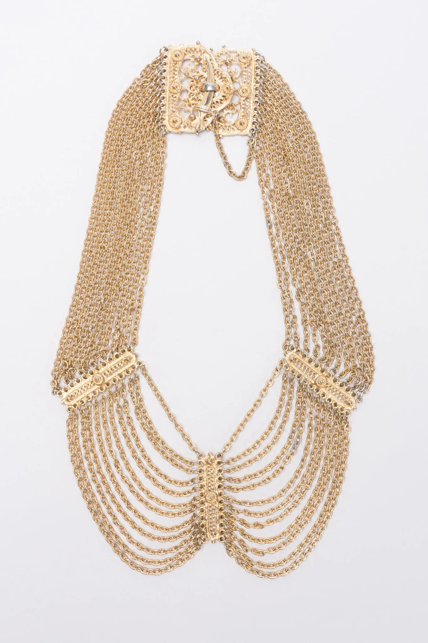 Etruscan Filigree Chain Collar Necklace