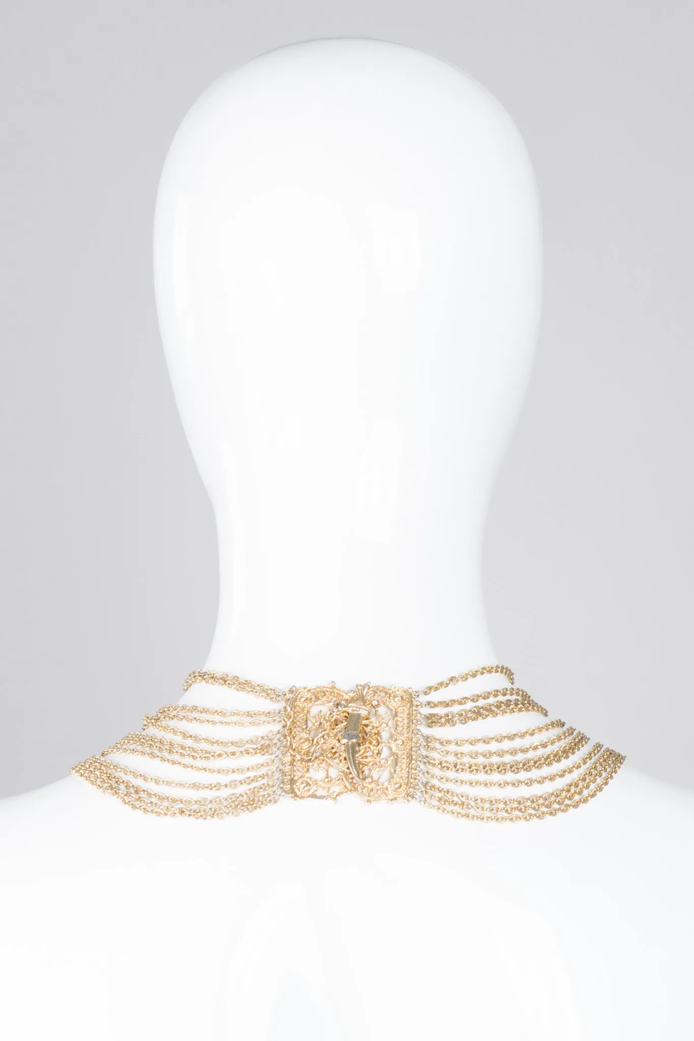 Etruscan Filigree Chain Collar Necklace