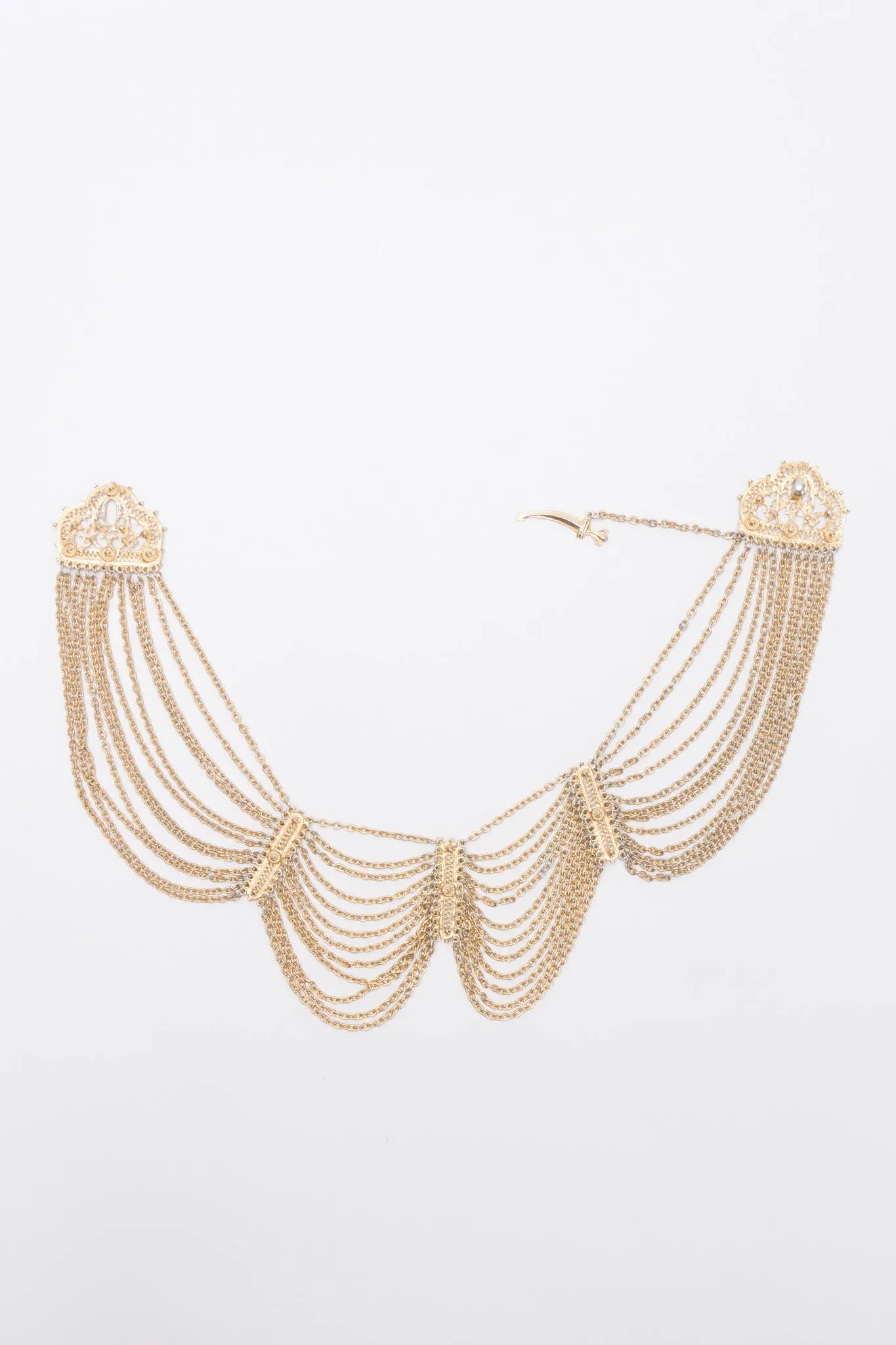 Etruscan Filigree Chain Collar Necklace