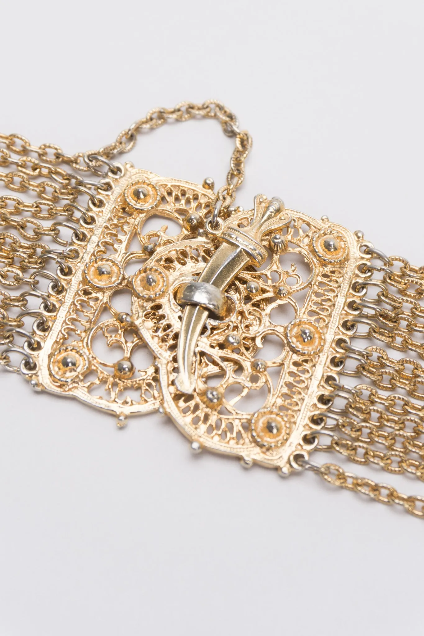 Etruscan Filigree Chain Collar Necklace