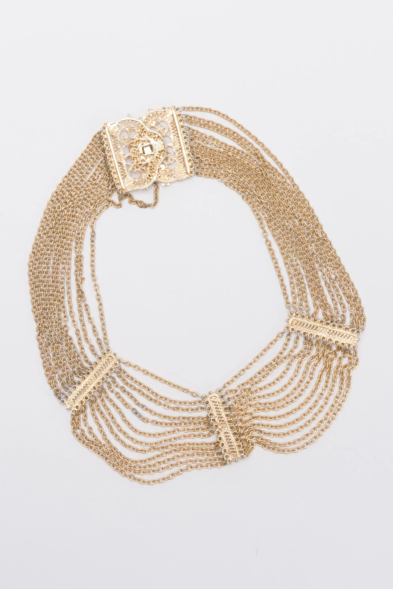Etruscan Filigree Chain Collar Necklace
