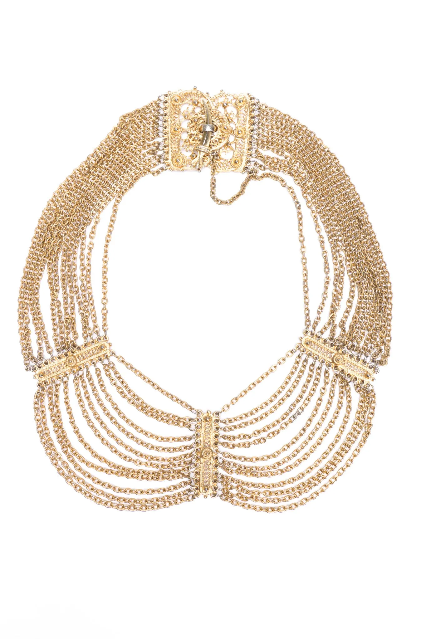 Etruscan Filigree Chain Collar Necklace