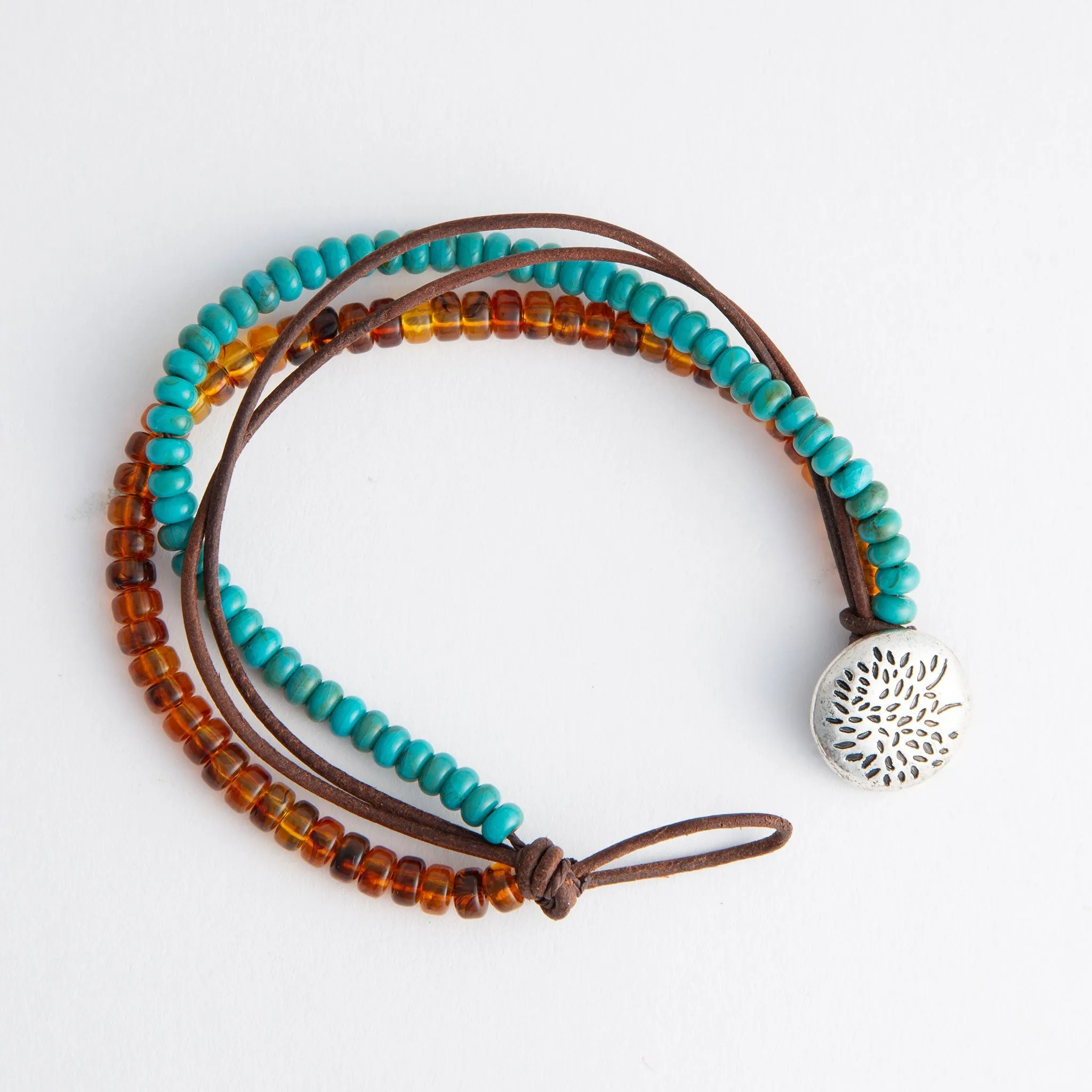 Fallyn Leather Tree of Life Bracelet