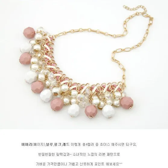 Fashion Bohemian Boho Statement Necklaces & Pendants Bijoux Fashion Crystal Beads Choker Collares Simulated Pearl Necklace Collier