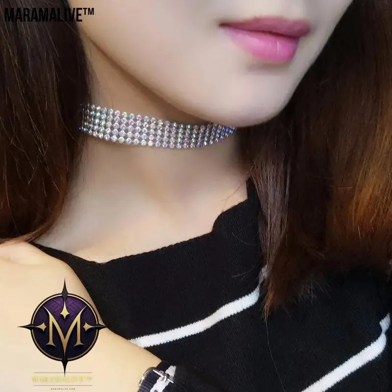 Fashion Women Full Crystal Rhinestone Choker Necklace Wedding Jewelry Chokers Necklaces for Women