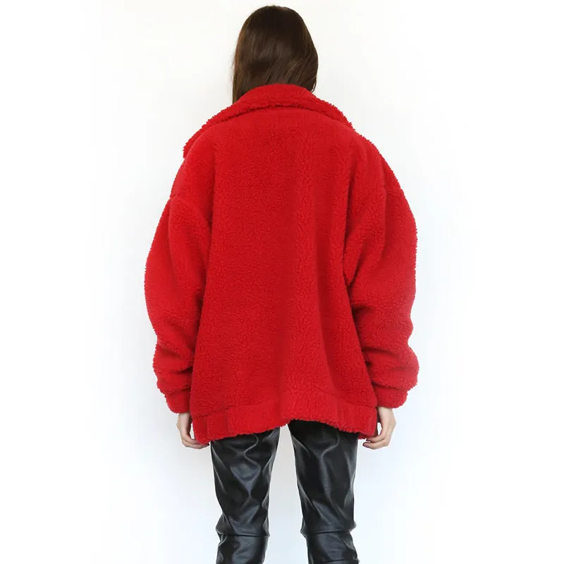 Female Overcoat Casual Teddy Outwear