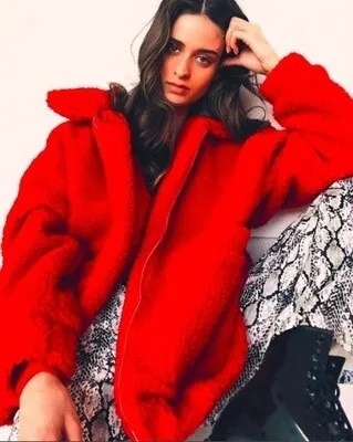 Female Overcoat Casual Teddy Outwear