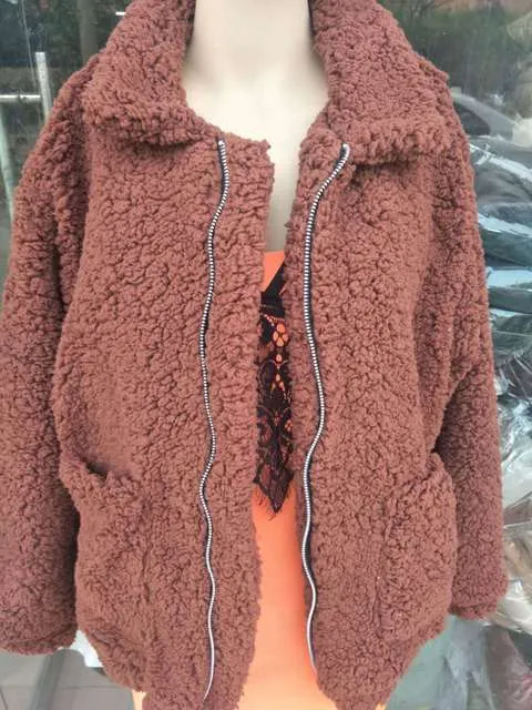 Female Overcoat Casual Teddy Outwear