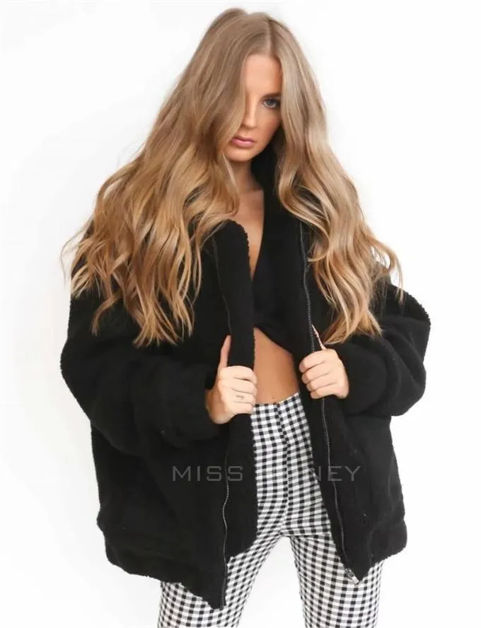 Female Overcoat Casual Teddy Outwear