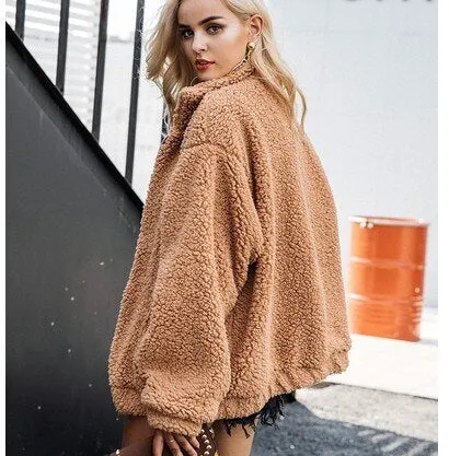 Female Overcoat Casual Teddy Outwear