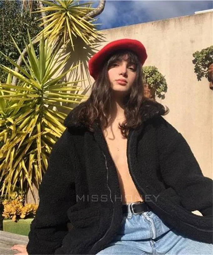 Female Overcoat Casual Teddy Outwear