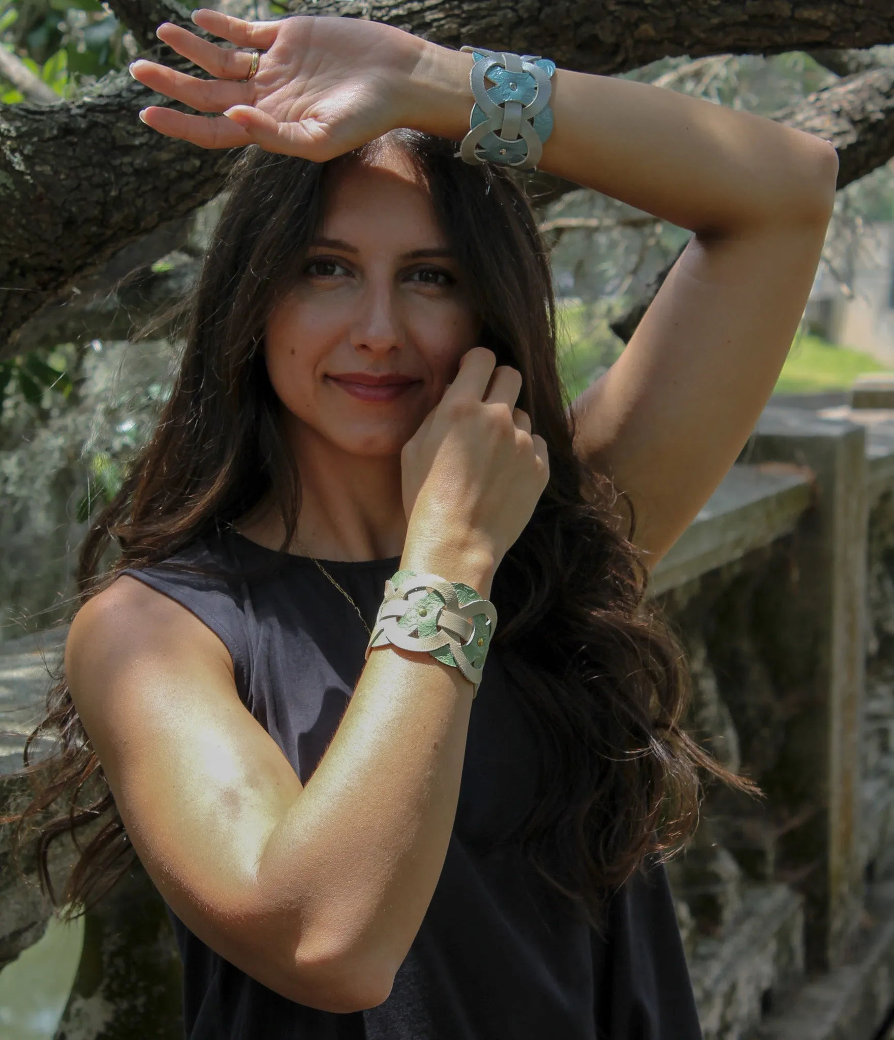 Filigree Cuff Bracelet / Silvery Elemental