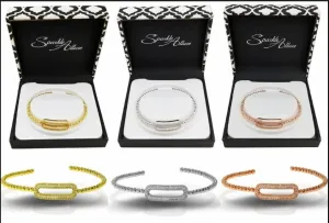 FINE CZ CUFF BRACELETS   IN GIFT BOX