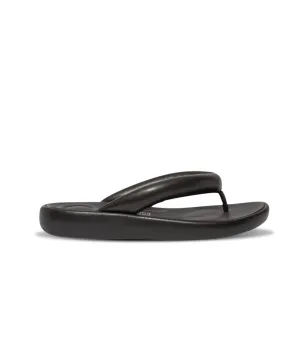FitFlop iQushion D-Luxe Padded Leather Flip Flops Black