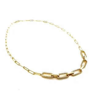 Five Links Paperclip Necklace