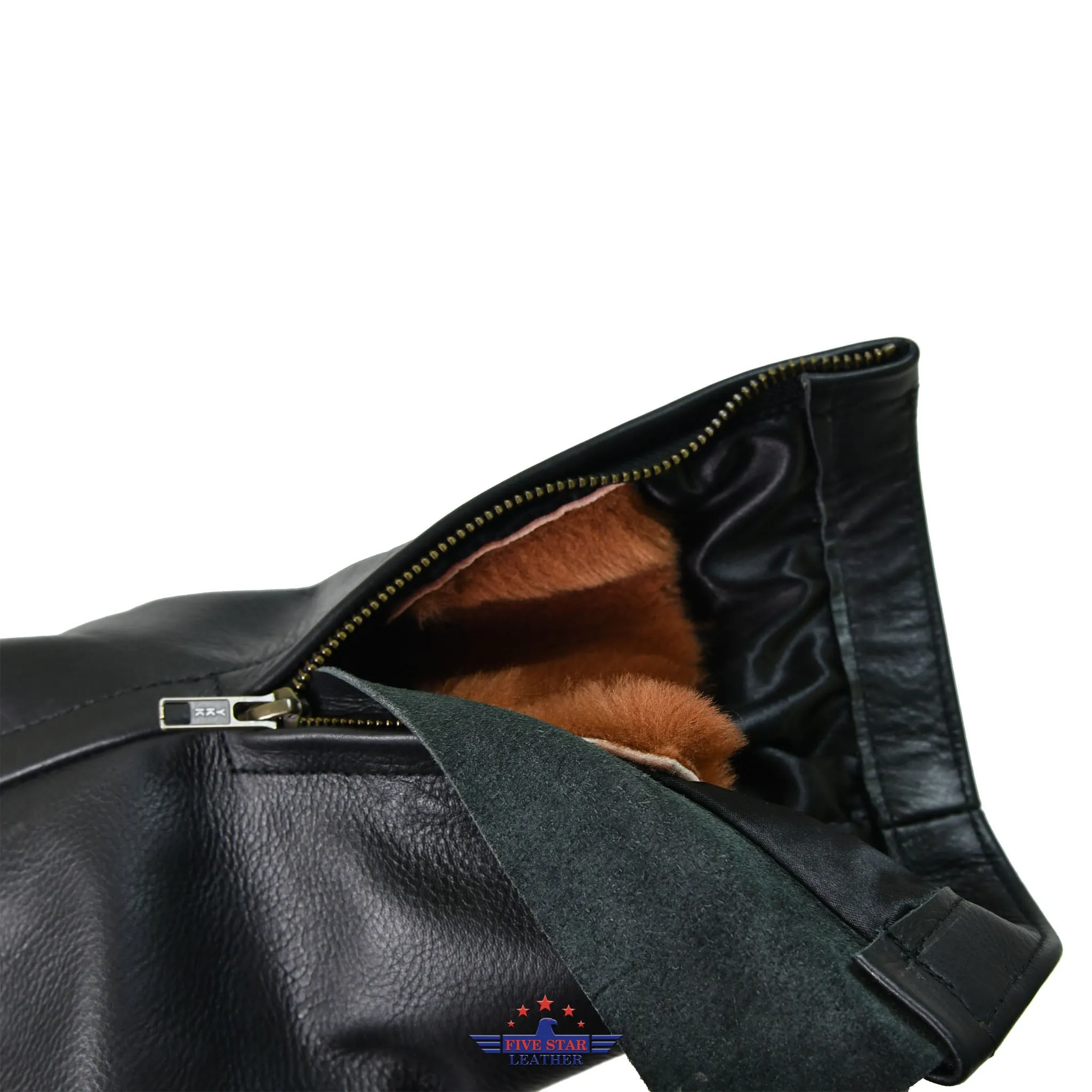 FiveStar Leather Repro Men Vintage LAPD Jacket Horsehide Leather Black