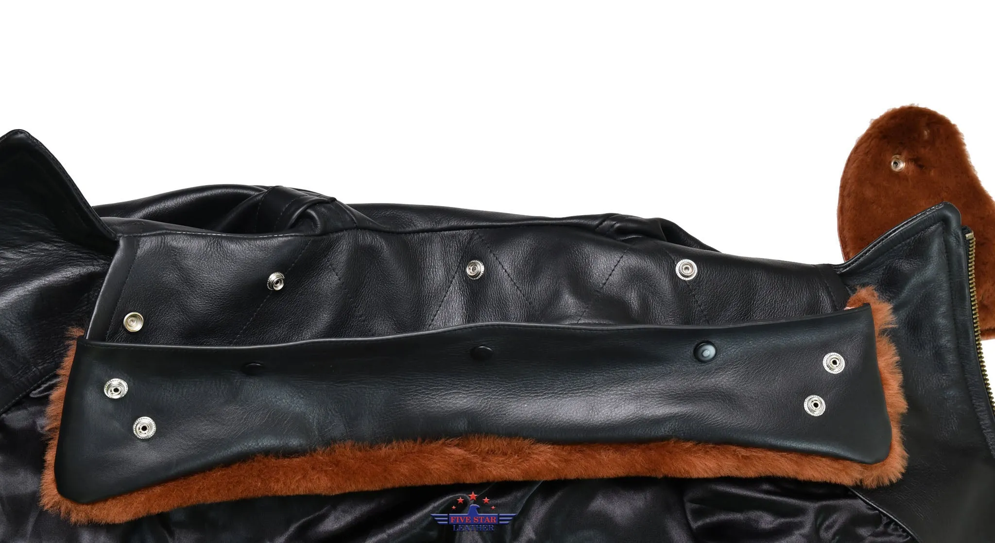 FiveStar Leather Repro Men Vintage LAPD Jacket Horsehide Leather Black