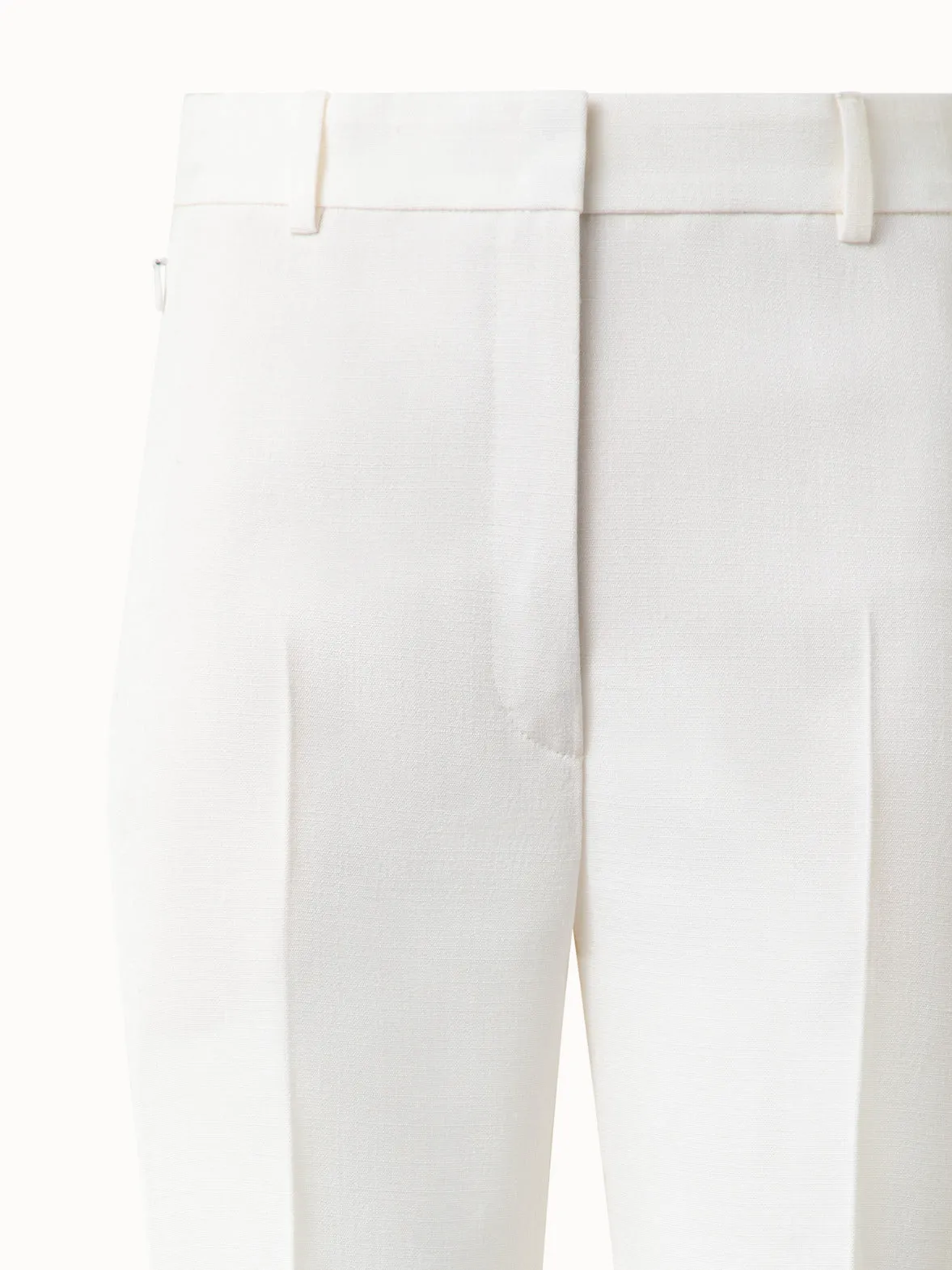 Flared Shantung Silk Pants