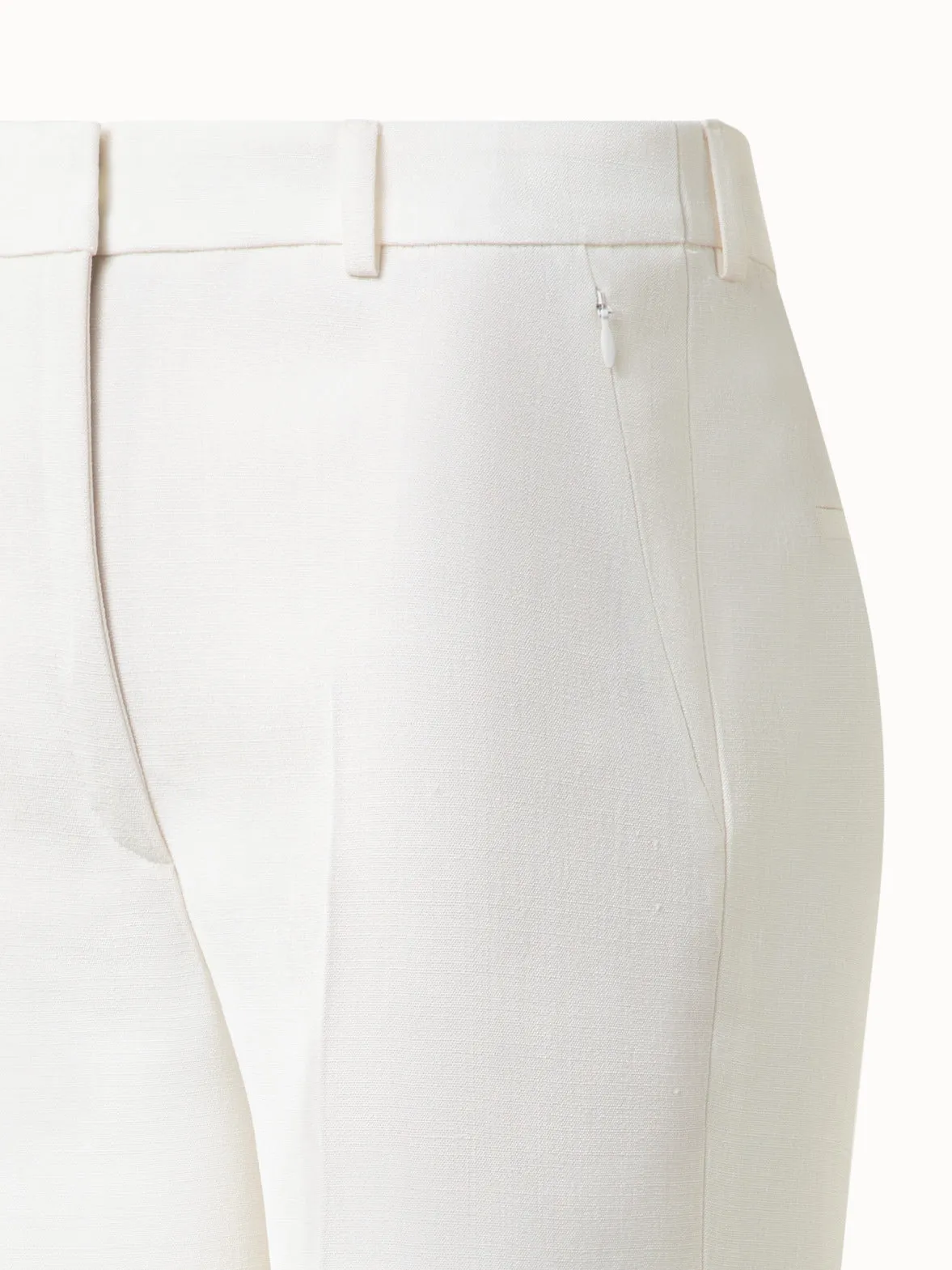 Flared Shantung Silk Pants