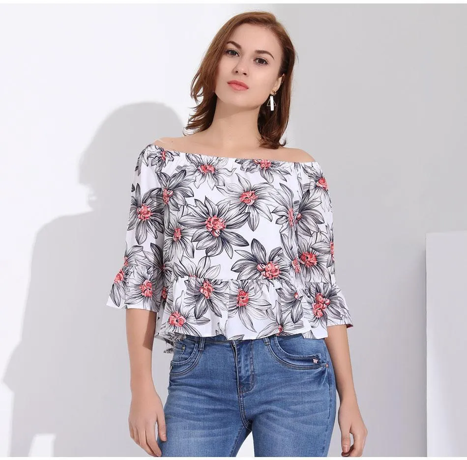 Flared Sleeve Off-Shoulder