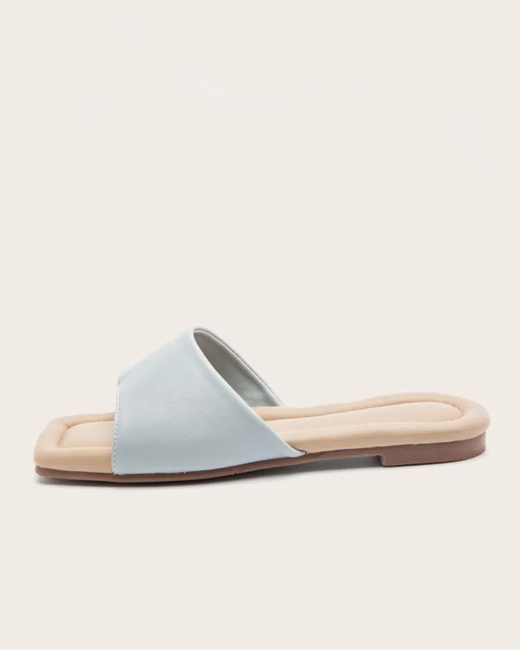 Flat Flip Flops Sandals - Light Blue