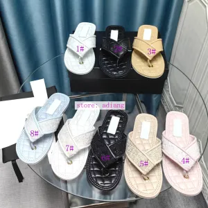 flip flops flats cow leather tweed slippers sandals fashion women shoes 2023 35-41 high quality