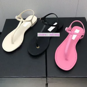 flip flops flats lamb leather sandals fashion women shoes 2023 pink black white 35-41