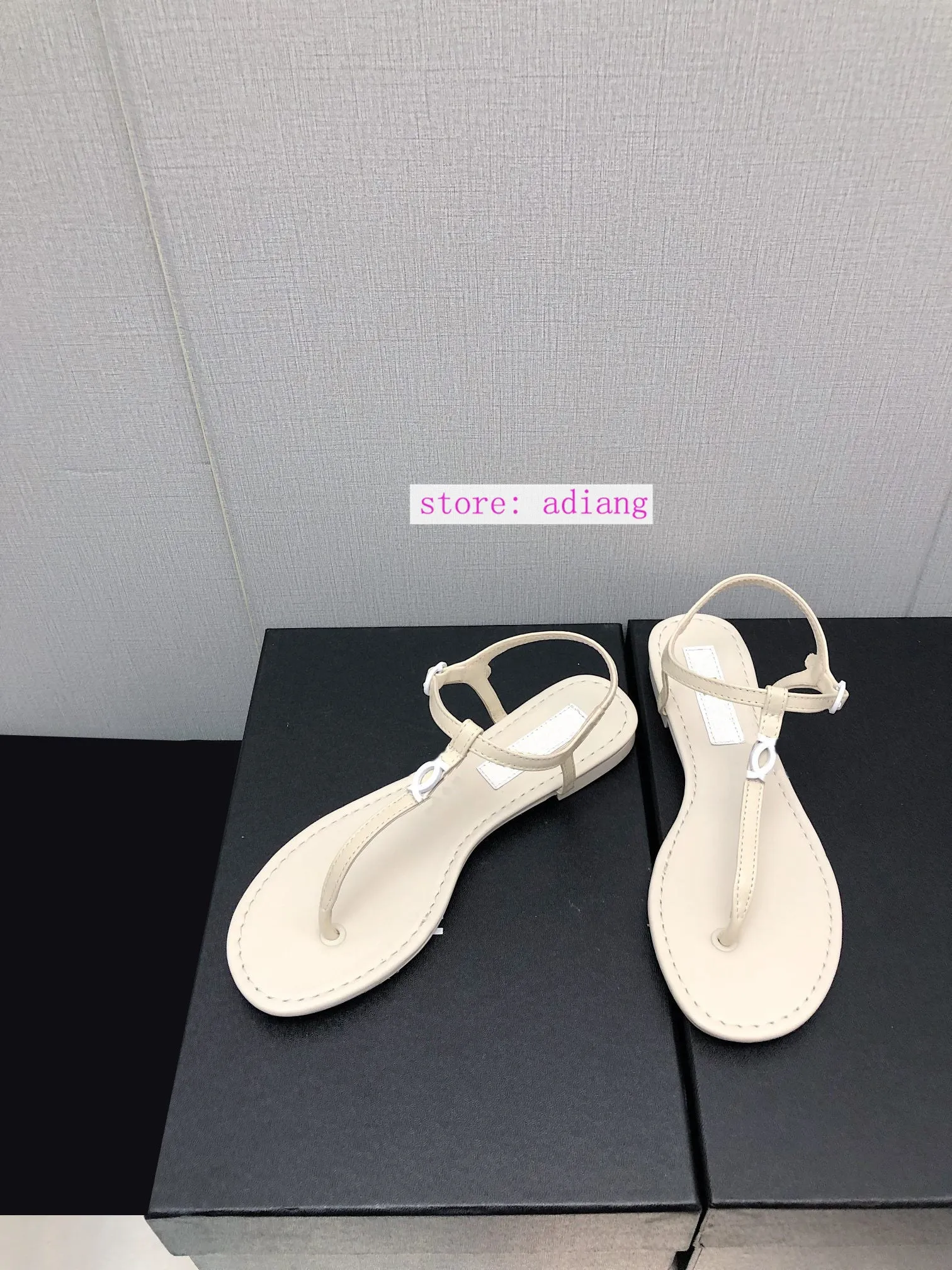 flip flops flats lamb leather sandals fashion women shoes 2023 pink black white 35-41