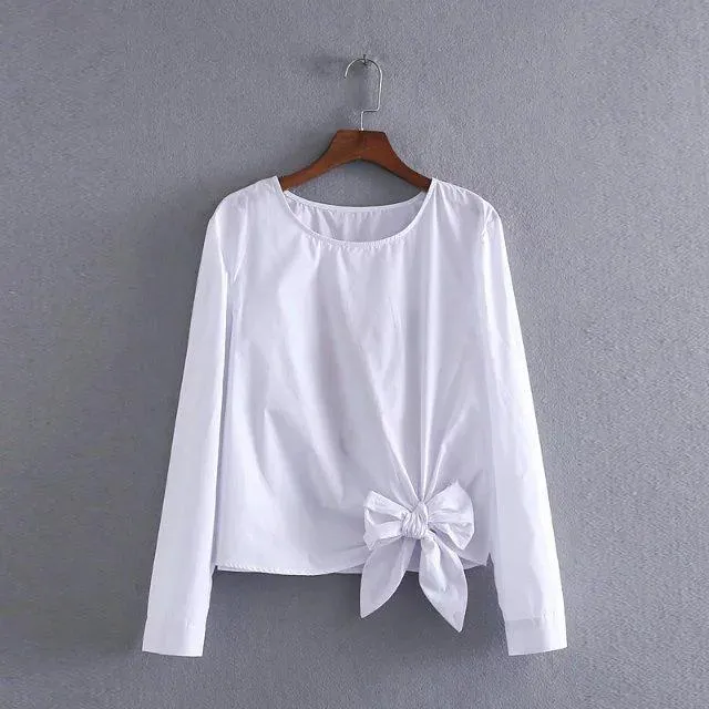 Floral & Bow Tie Blouse