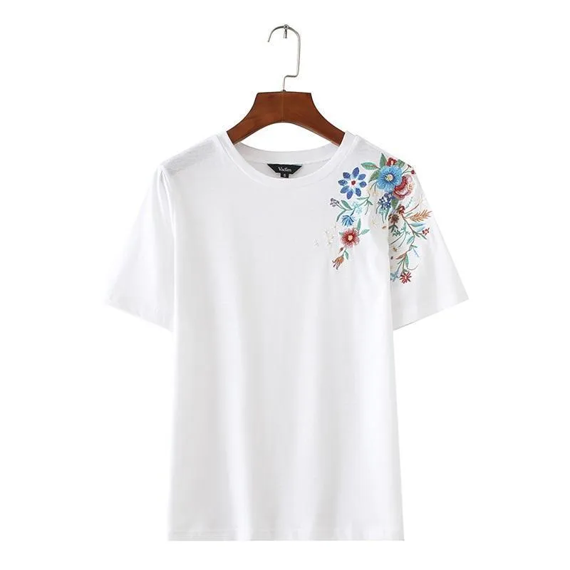 Floral Embroidery T-Shirt