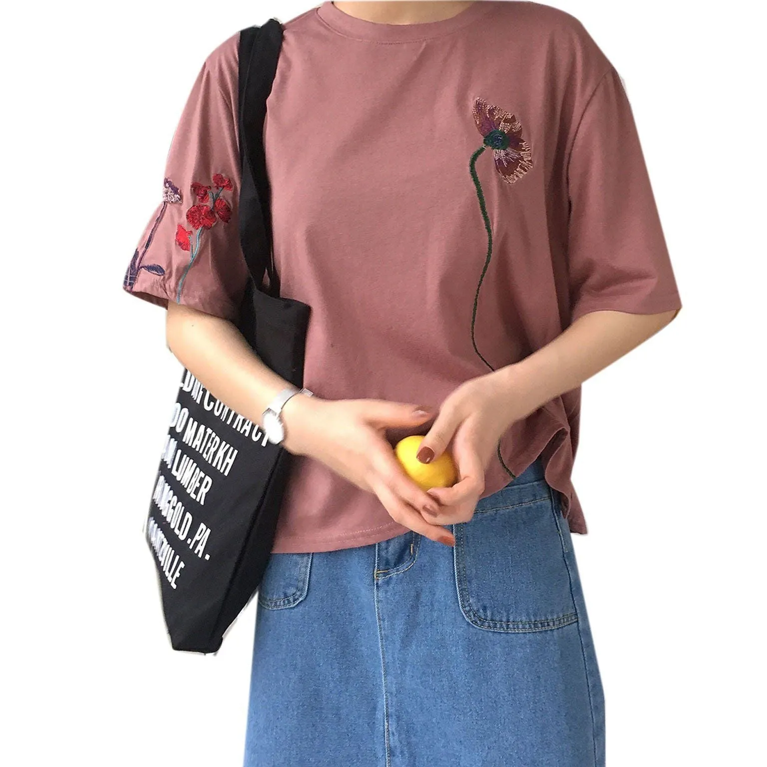 Floral Embroidery T-Shirt