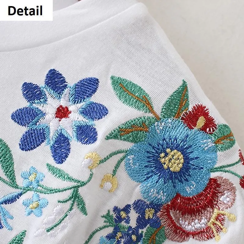 Floral Embroidery T-Shirt